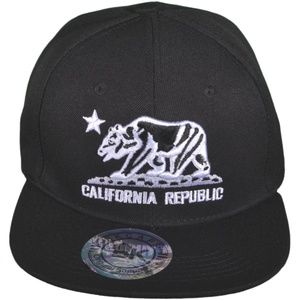 California Republic W/ White Bear Design Flat Cap